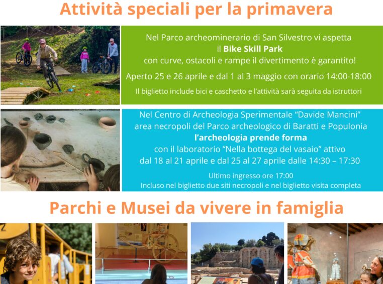 In primavera, attività family-friendly nei Parchi e Musei della Val di Cornia